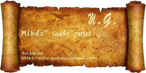 Mikó Gyöngyi névjegykártya